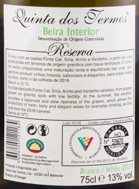 2018 Quinta dos Termos Reserva white