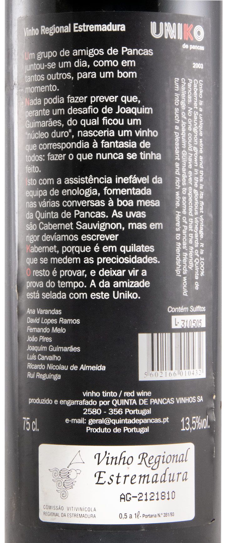 2003 Uniko de Pancas red
