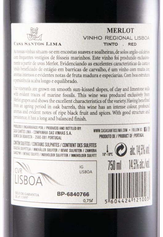 2017 Casa Santos Lima Merlot tinto