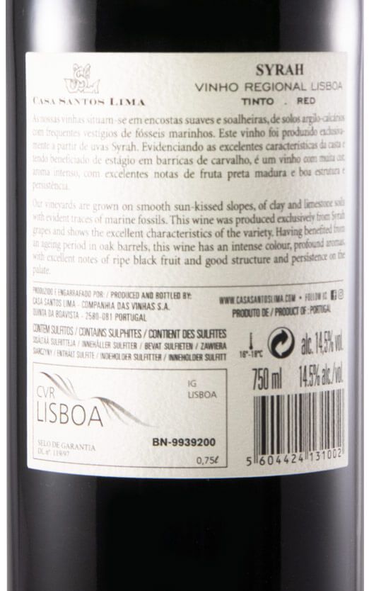 2016 Casa Santos Lima Syrah tinto