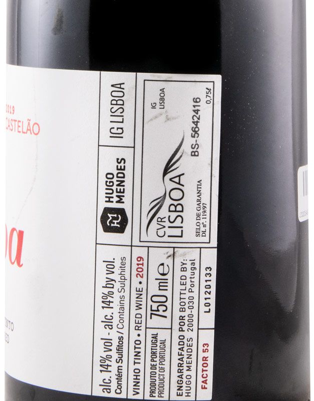 2019 Hugo Mendes Lisboa Castelão tinto