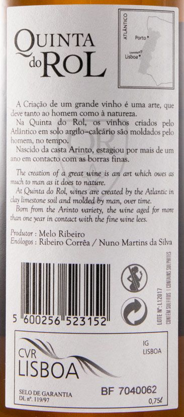2015 Quinta do Rol Arinto Colecção branco
