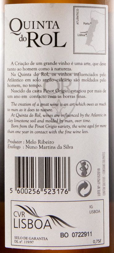 2015 Quinta do Rol Pinot Grigio Colecção white