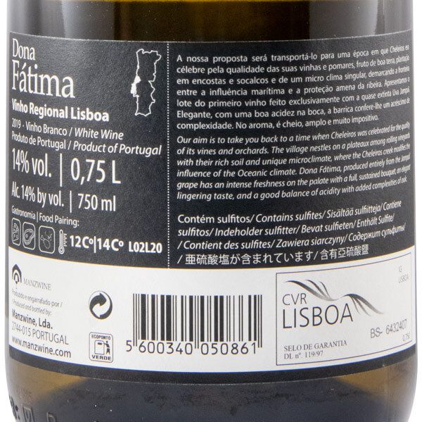 2019 Manz Dona Fátima white