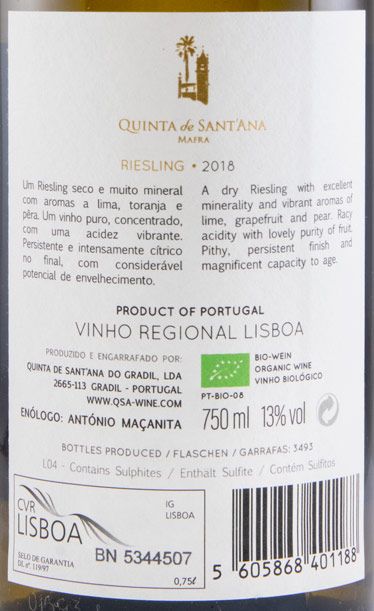 2018 Quinta de Sant'Ana Riesling branco