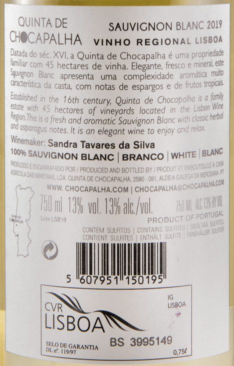 2019 Quinta de Chocapalha Sauvignon Blanc white