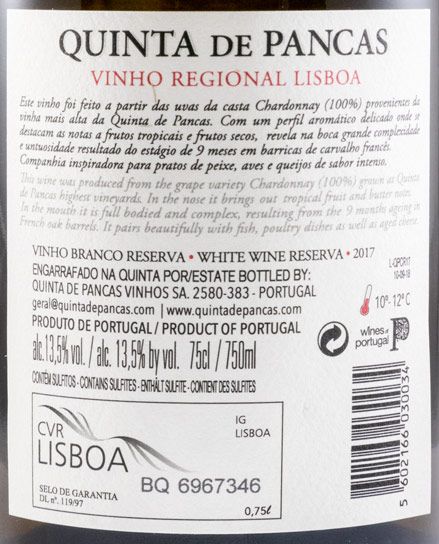 2017 Quinta de Pancas Chardonnay Reserva branco