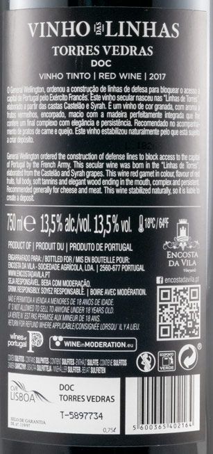 2017 Vinho das Linhas red