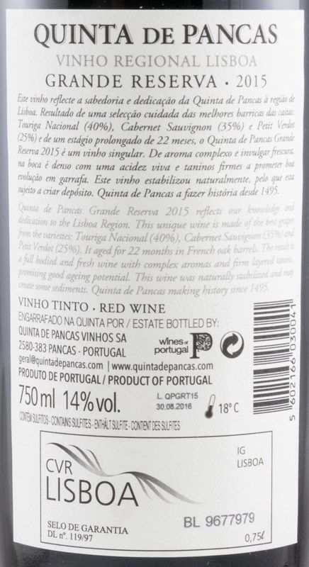 2015 Quinta de Pancas Grande Reserva tinto
