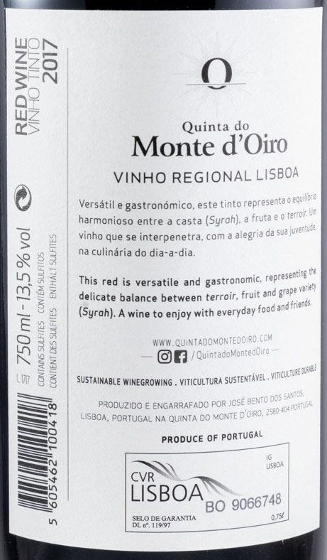 2017 Quinta do Monte d'Oiro tinto