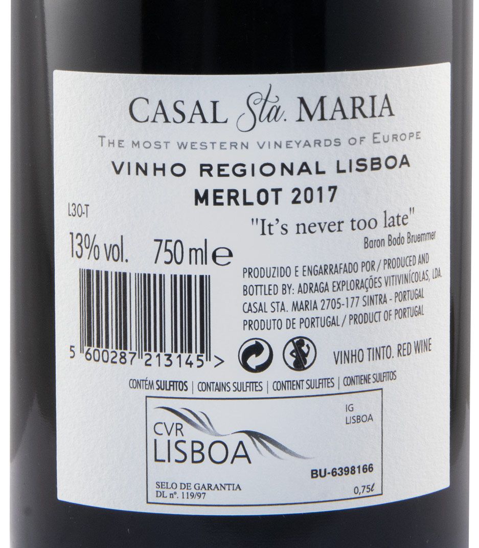 2017 Casal Sta. Maria Merlot red