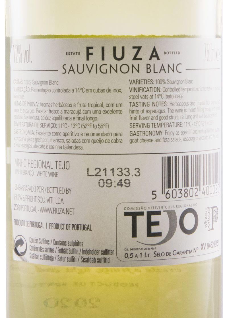 2020 Fiuza Sauvignon Blanc branco