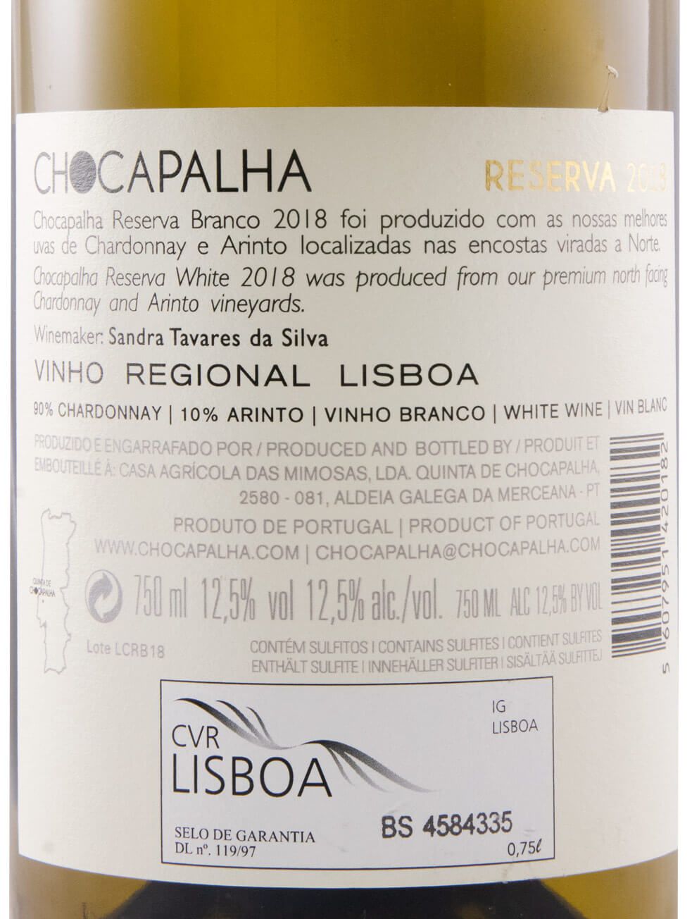 2018 Quinta de Chocapalha Reserva branco