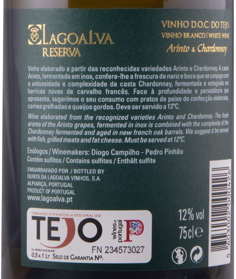 2020 Quinta da Lagoalva Arinto & Chardonnay Reserva white