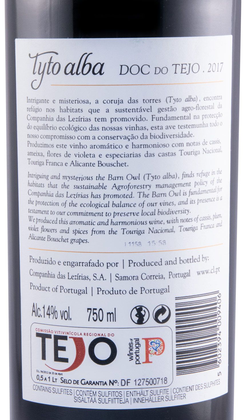 2017 Tyto Alba organic red
