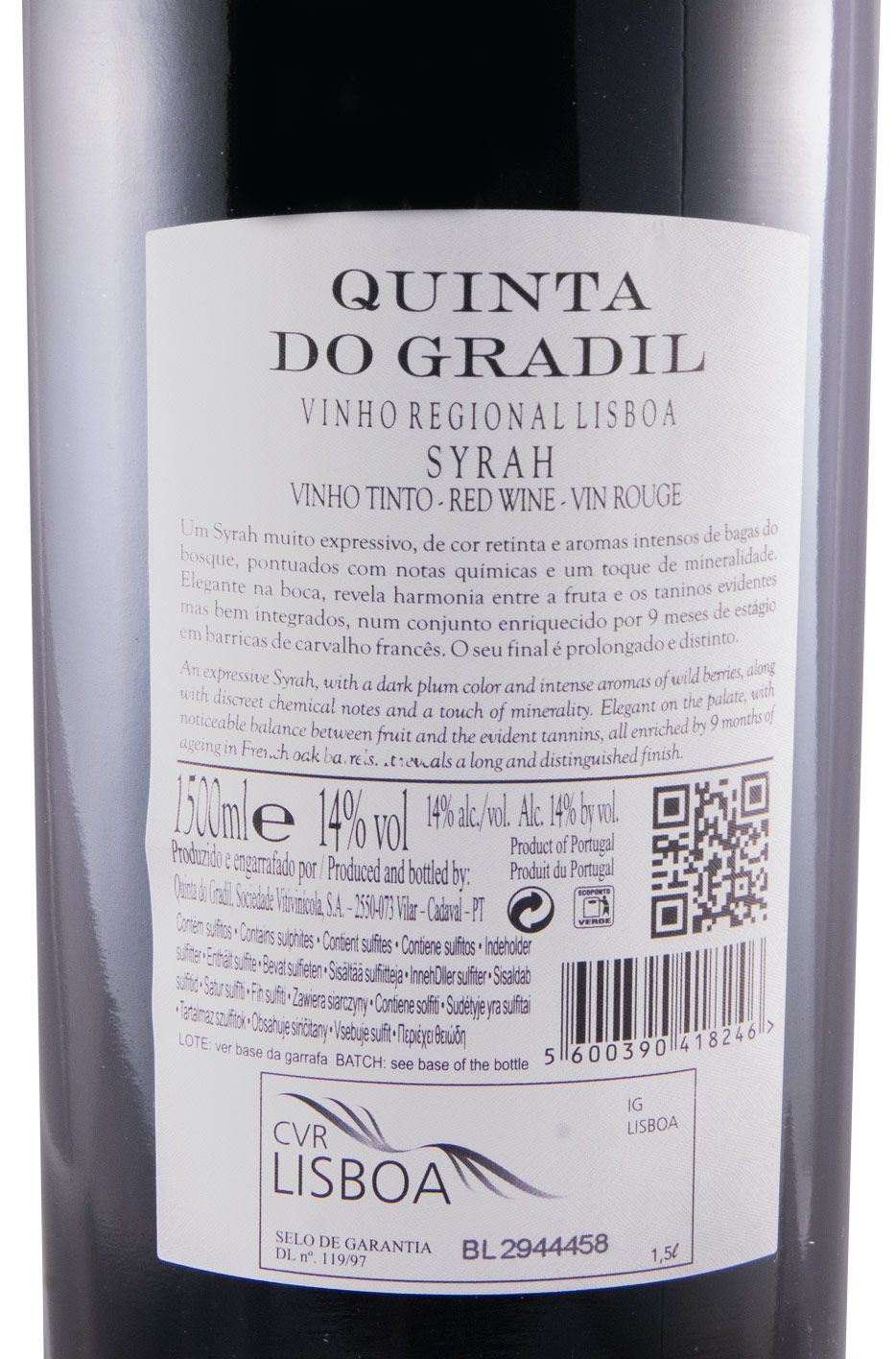 2016 Quinta do Gradil Syrah red 1.5L