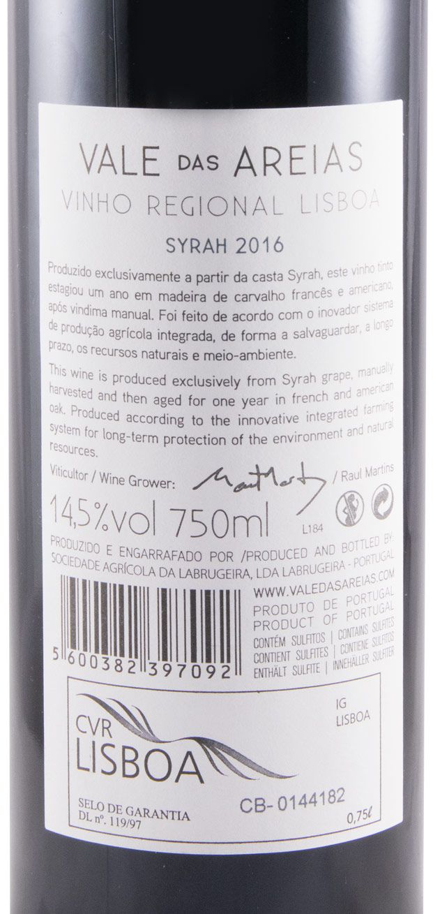 2016 Vale das Areias Syrah red