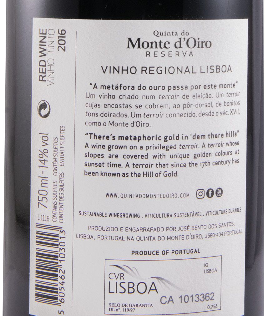 2016 Quinta do Monte d'Oiro Reserva tinto
