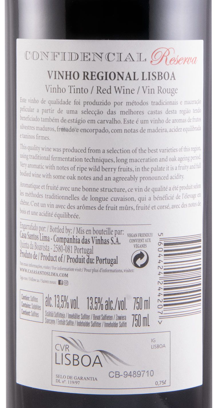 2018 Casa Santos Lima Confidencial Reserva tinto