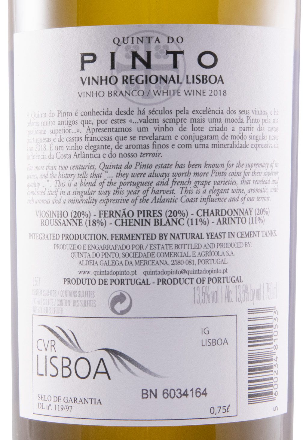 2018 Quinta do Pinto Estate Collection branco