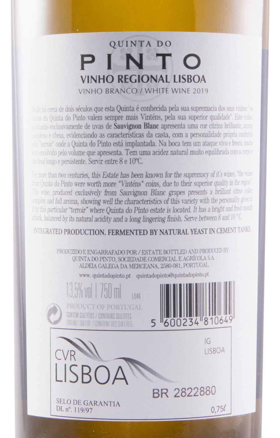 2019 Quinta do Pinto Sauvignon Blanc white