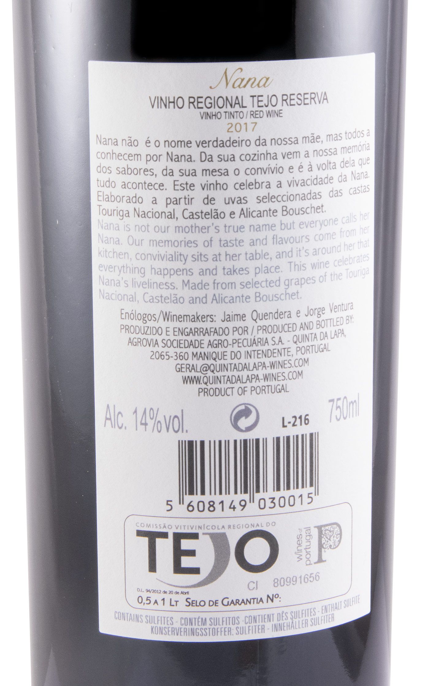 2017 Quinta da Lapa Nana Reserva red