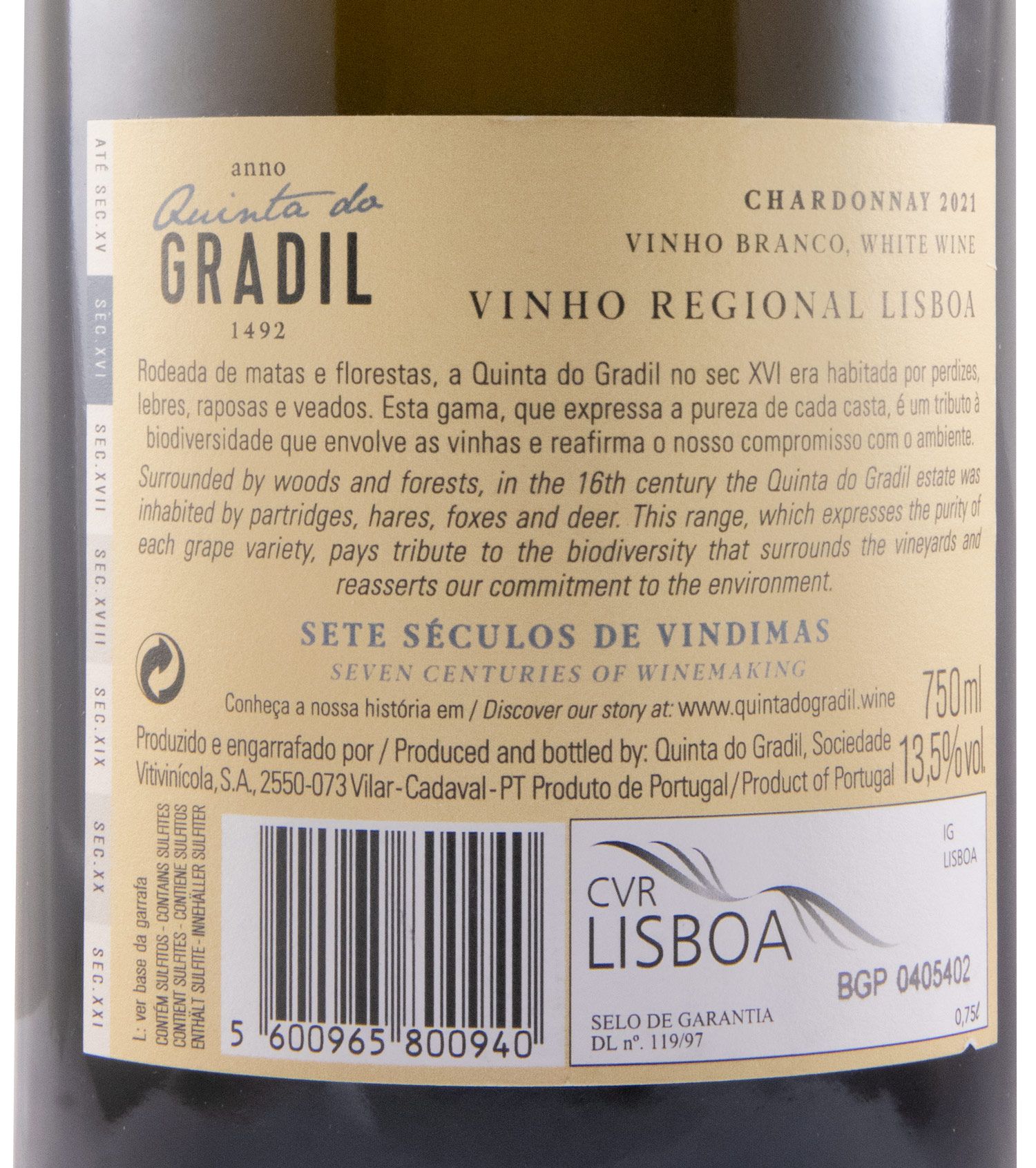 2021 Quinta do Gradil Chardonnay white