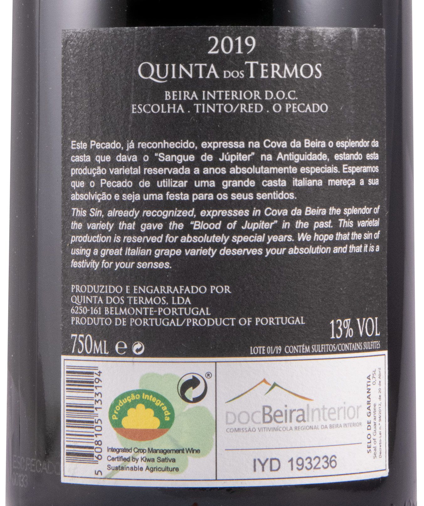 2019 Quinta dos Termos O Pecado red