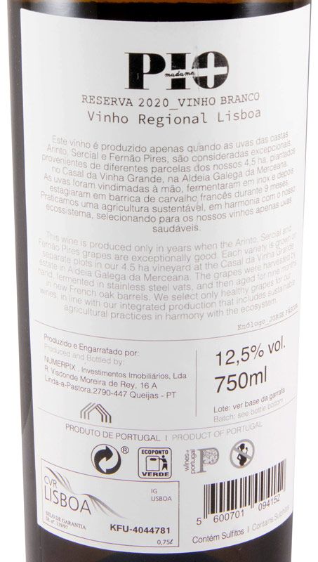2020 Madame Pió Reserva white