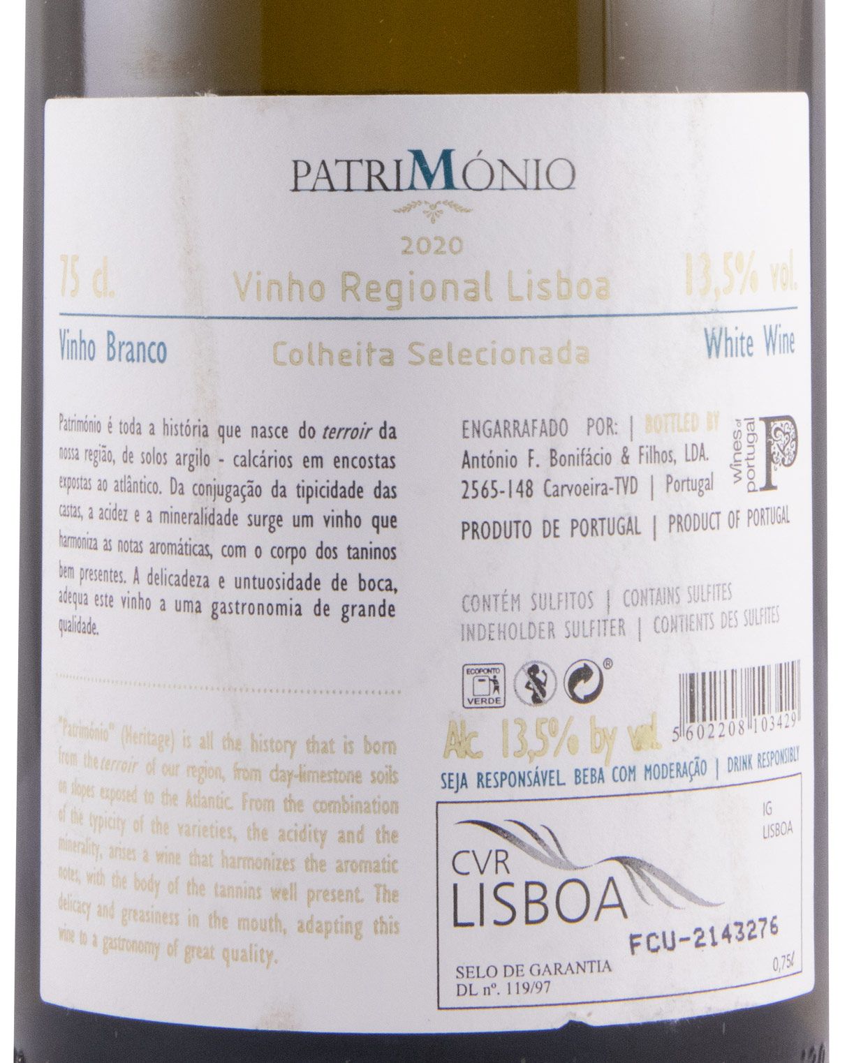 2020 Património Colheita Selecionada branco