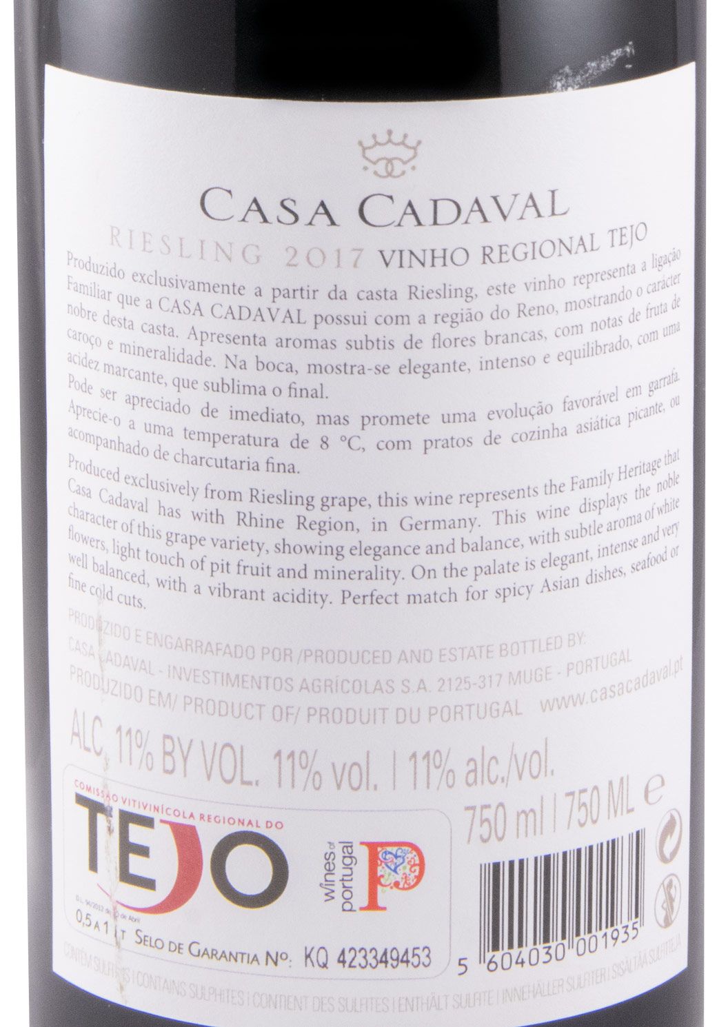 2017 Casa Cadaval Riesling white