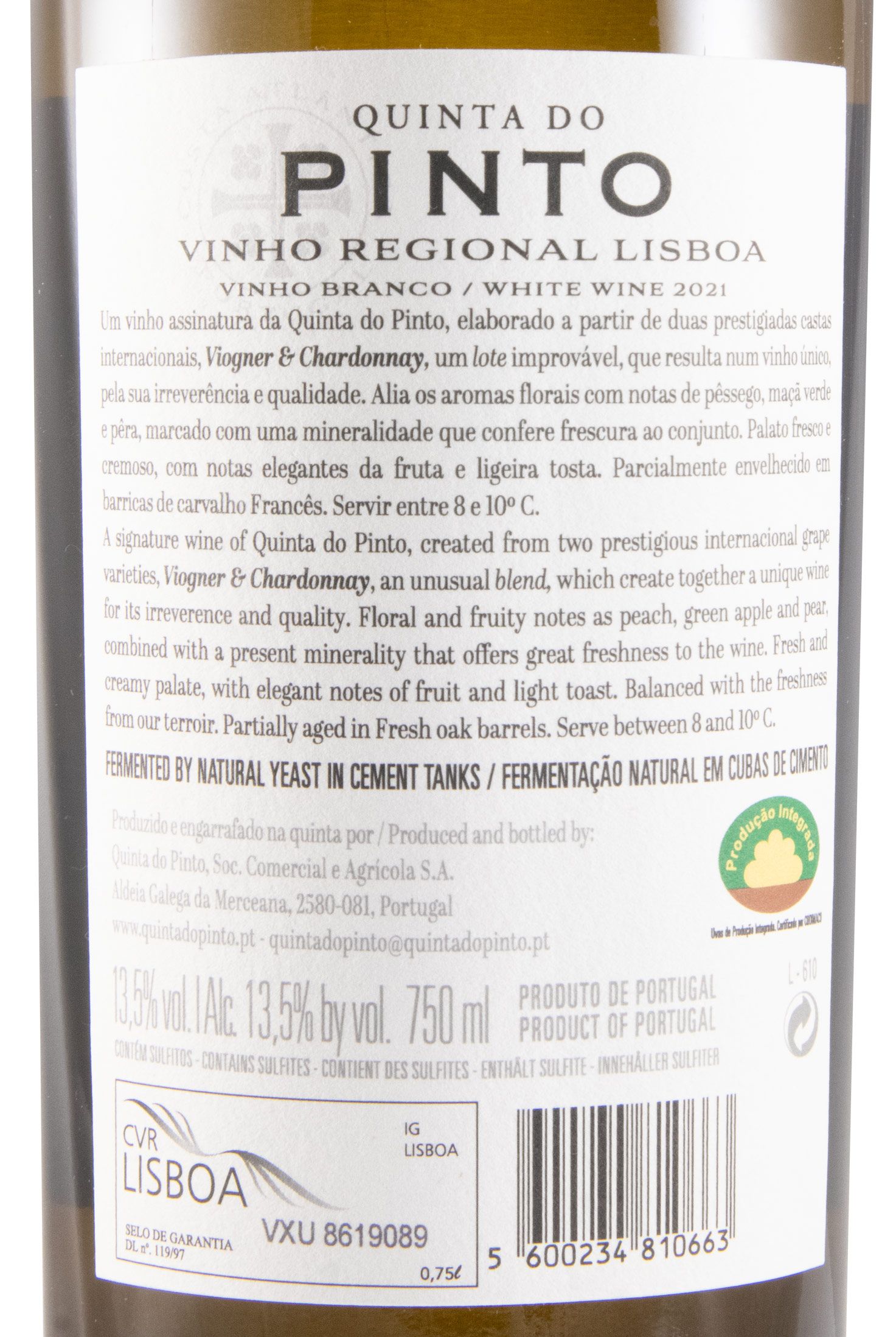 2021 Quinta do Pinto Viognier & Chardonnay branco