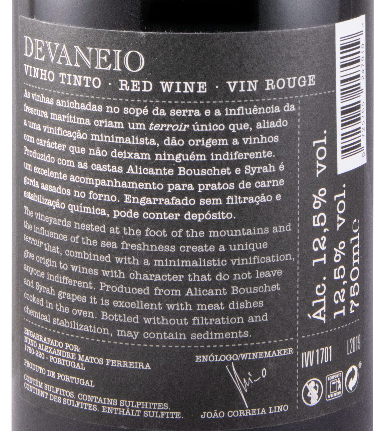 2019 Devaneio Syrah & Alicante Bouschet tinto
