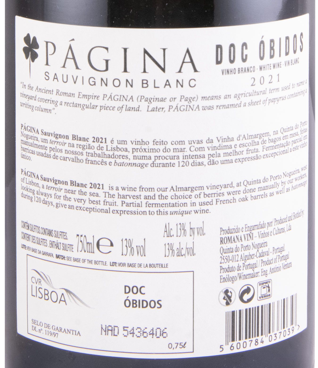 2021 Página Sauvignon Blanc white