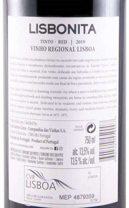 2019 Casa Santos Lima Lisbonita tinto