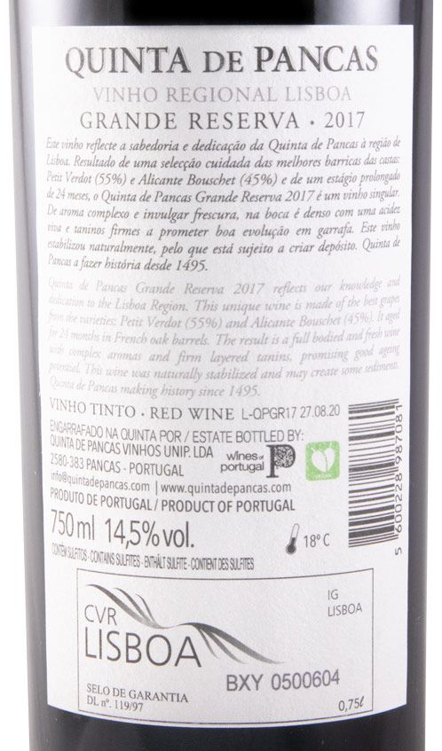 2017 Quinta de Pancas Grande Reserva tinto