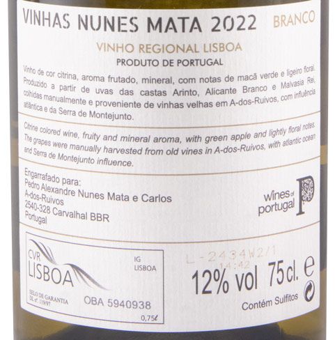 2022 Vinhas Nunes Mata branco