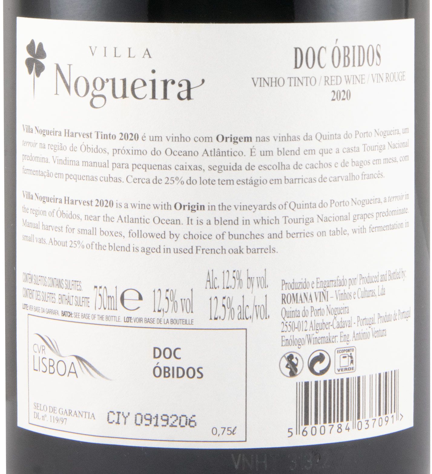 2020 Villa Nogueira Harvest tinto