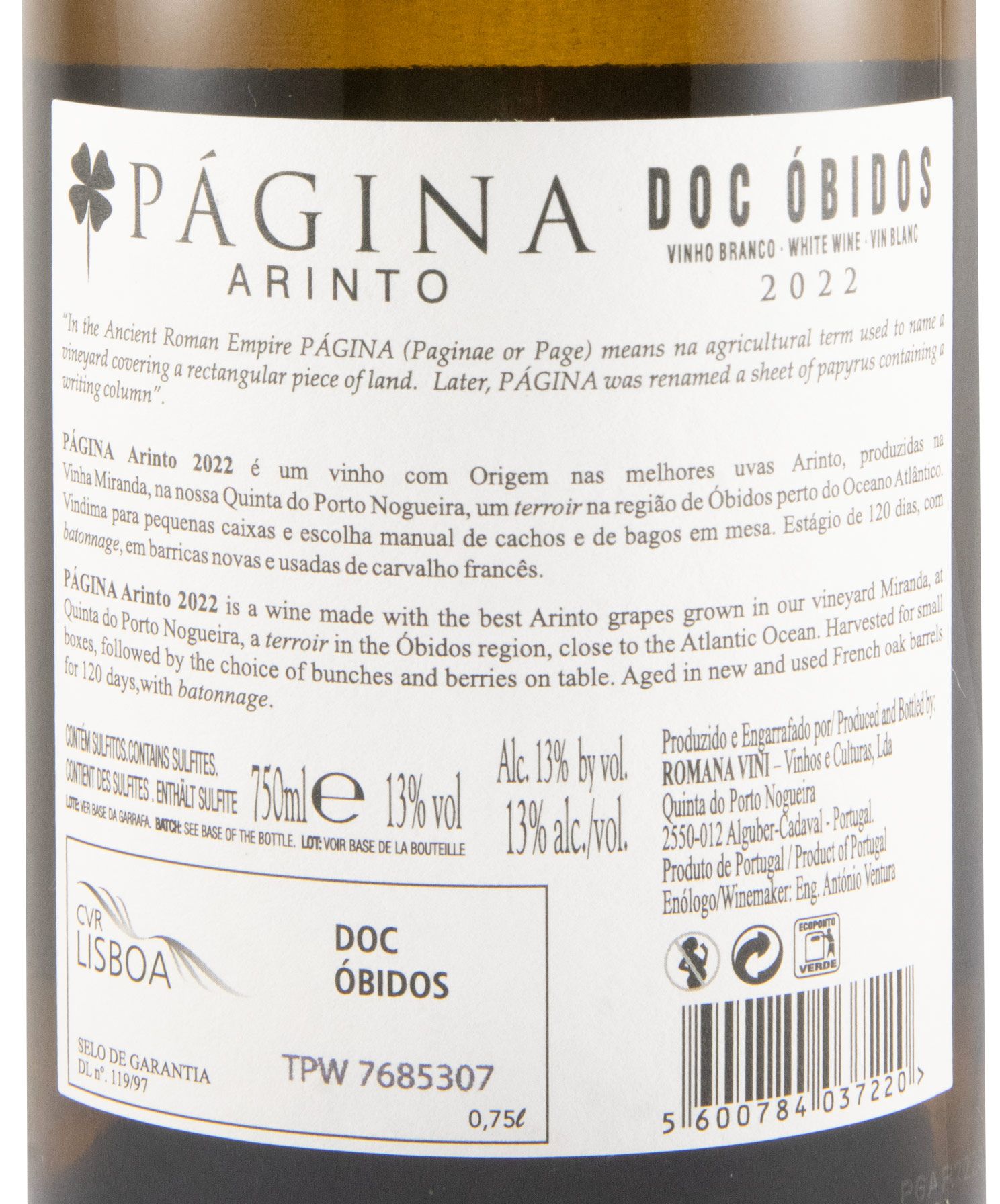 2022 Página Arinto white