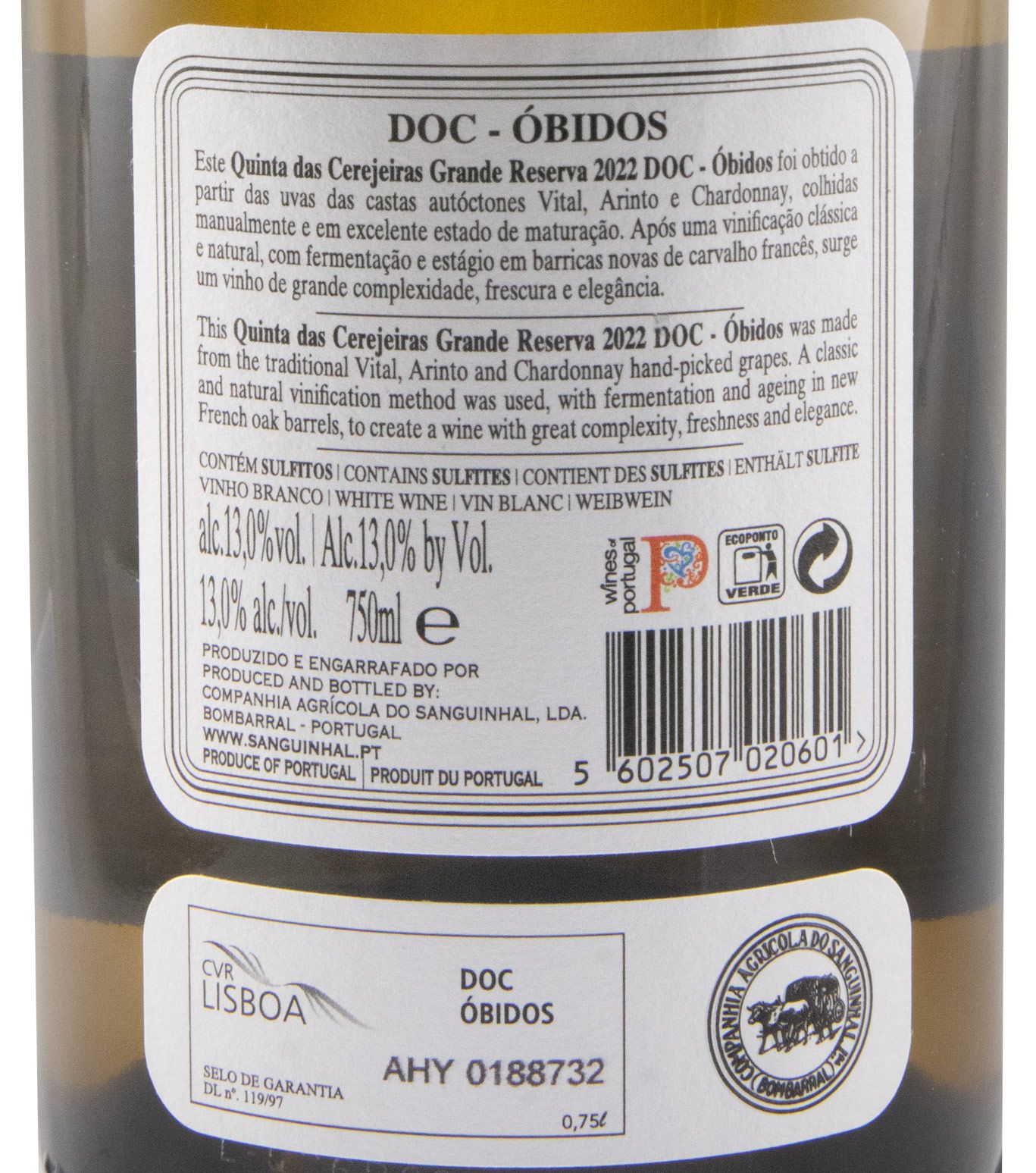 2022 Quinta das Cerejeiras Grande Reserva white