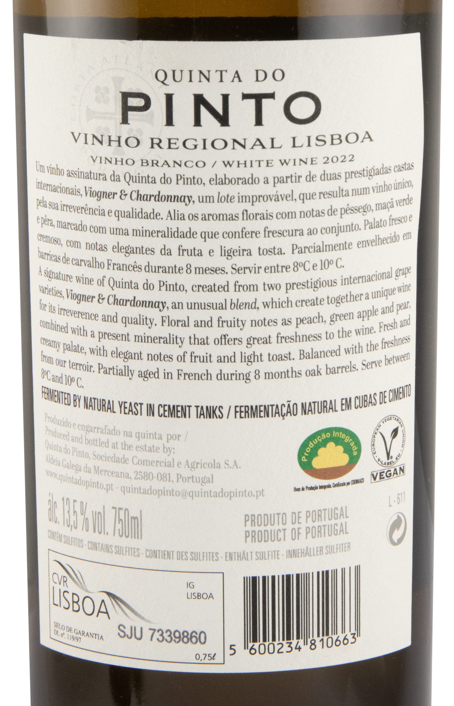 2022 Quinta do Pinto Viognier & Chardonnay branco