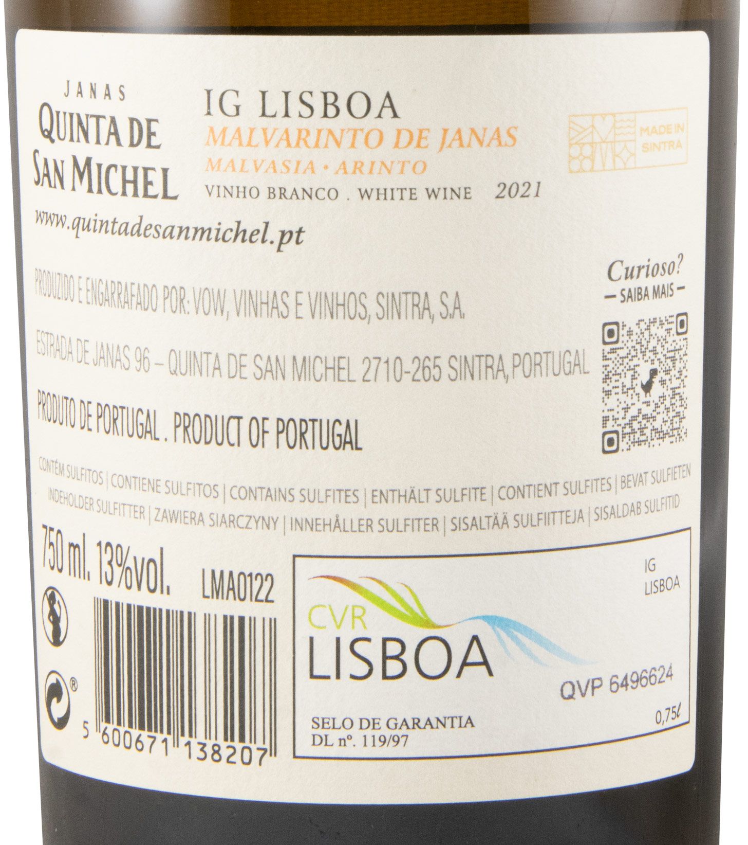 2021 Quinta de San Michel Malvarinto de Janas branco