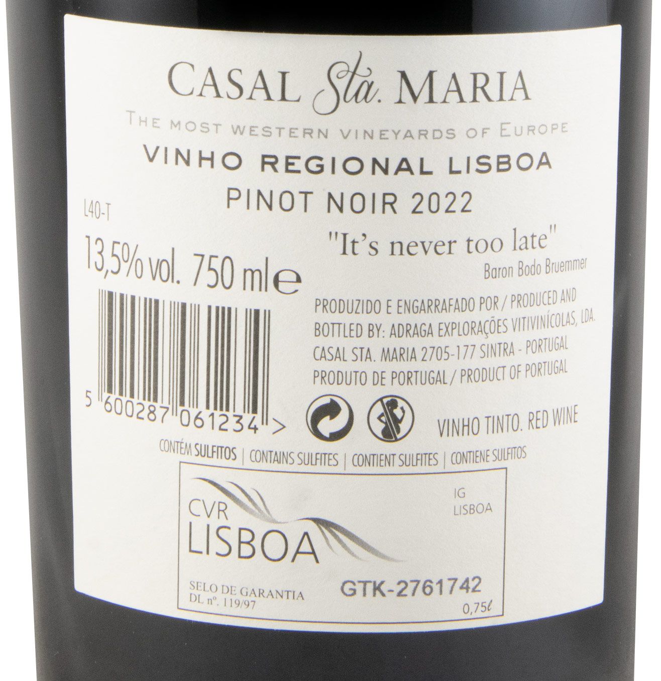 2022 Casal Sta. Maria Pinot Noir tinto
