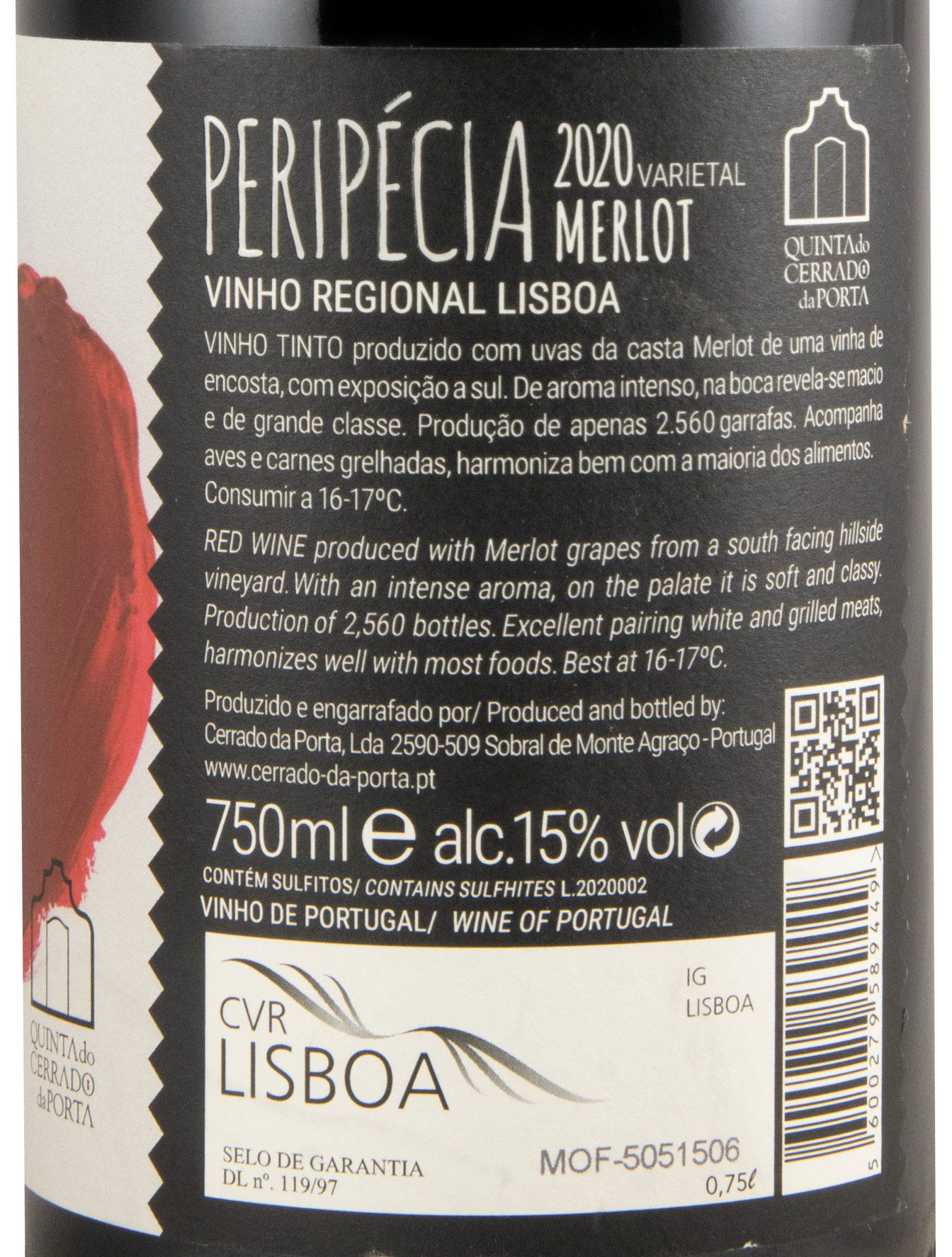 2020 Peripécia Merlot tinto