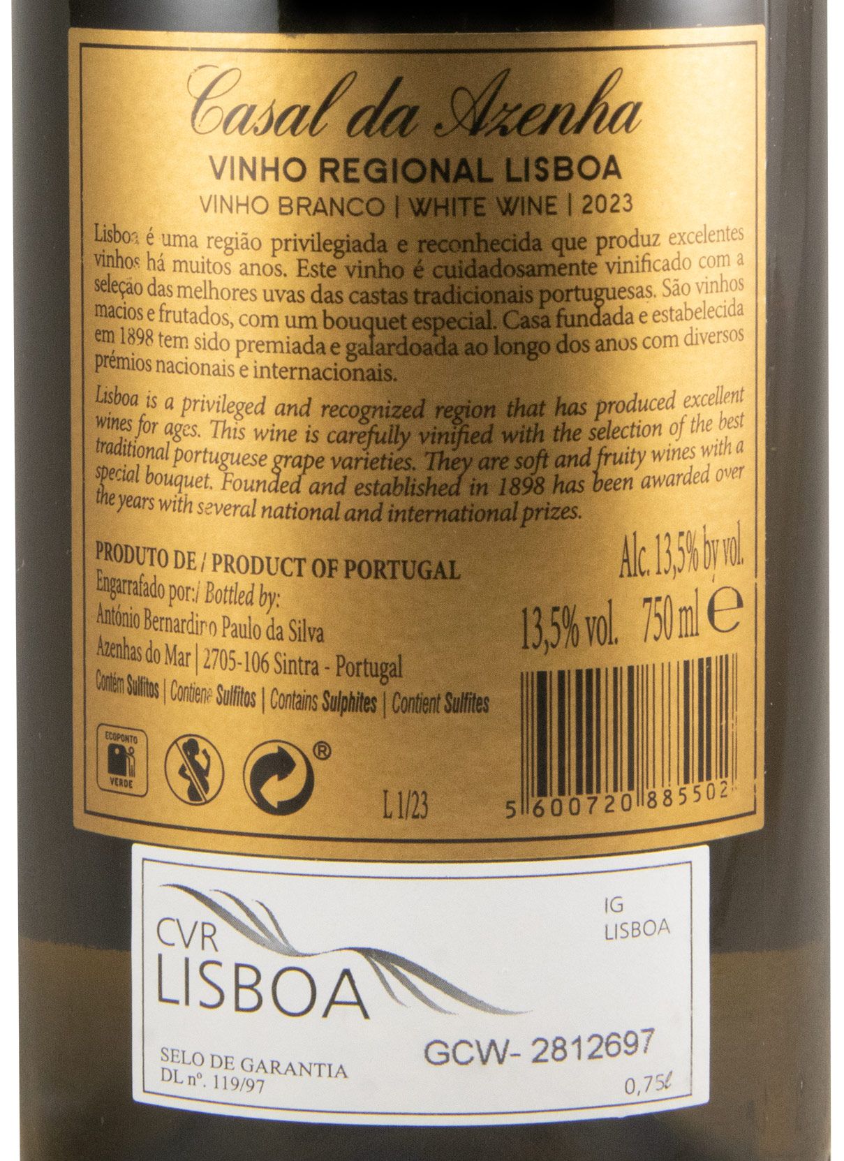 2023 Casal da Azenha white (damaged label)