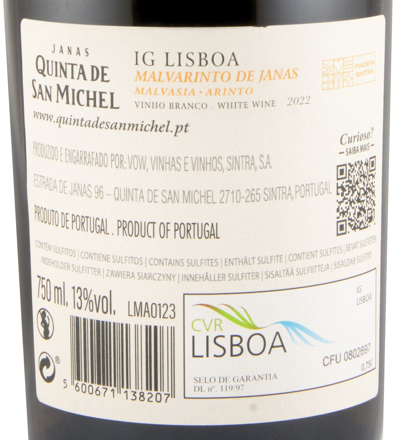 2022 Quinta de San Michel Malvarinto de Janas branco