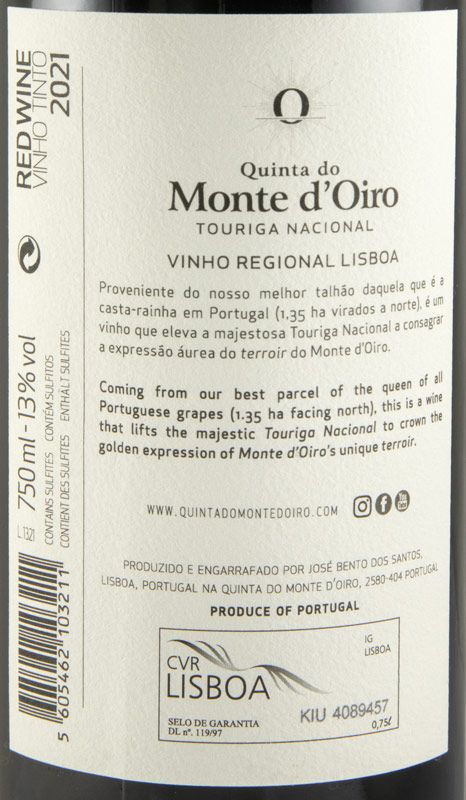 2021 Quinta do Monte d'Oiro Touriga Nacional red