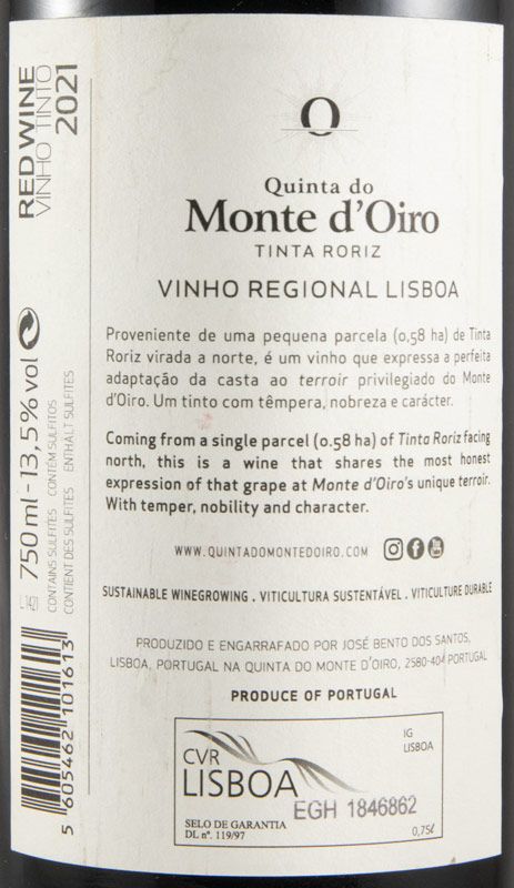 2021 Quinta do Monte d'Oiro Tinta Roriz red