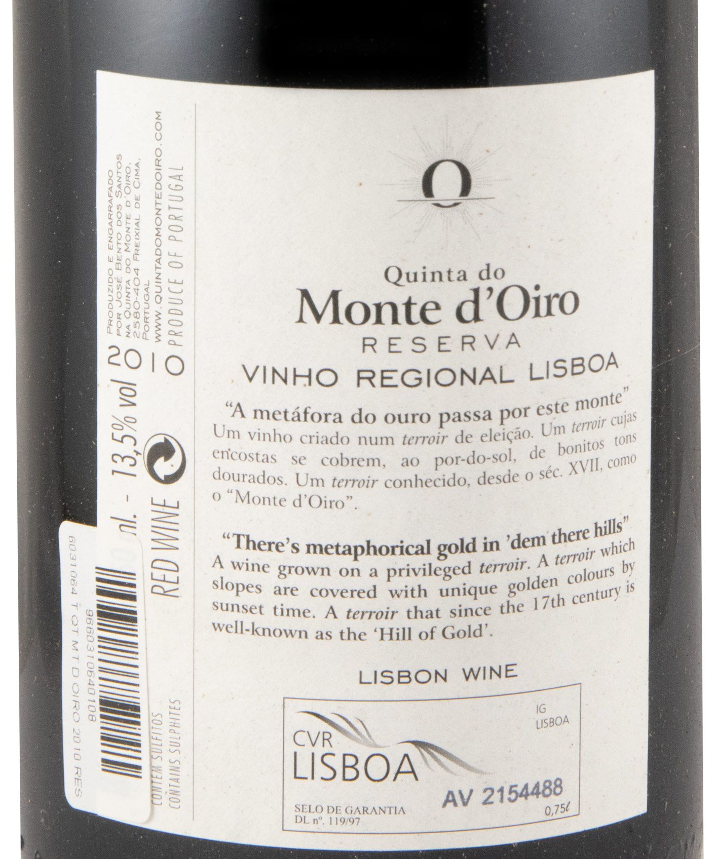 2010 Quinta do Monte d'Oiro Reserva tinto