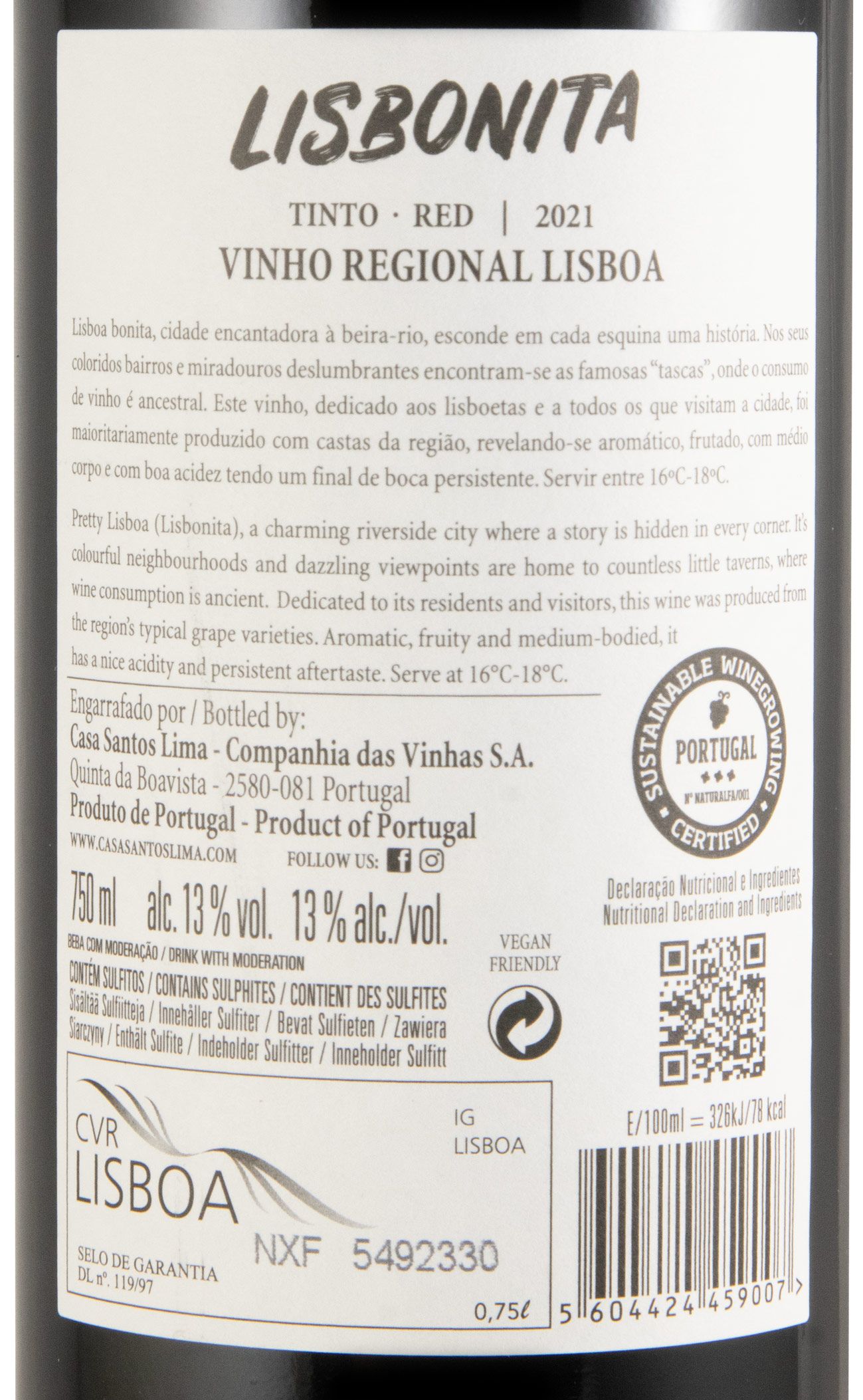 2021 Casa Santos Lima Lisbonita tinto